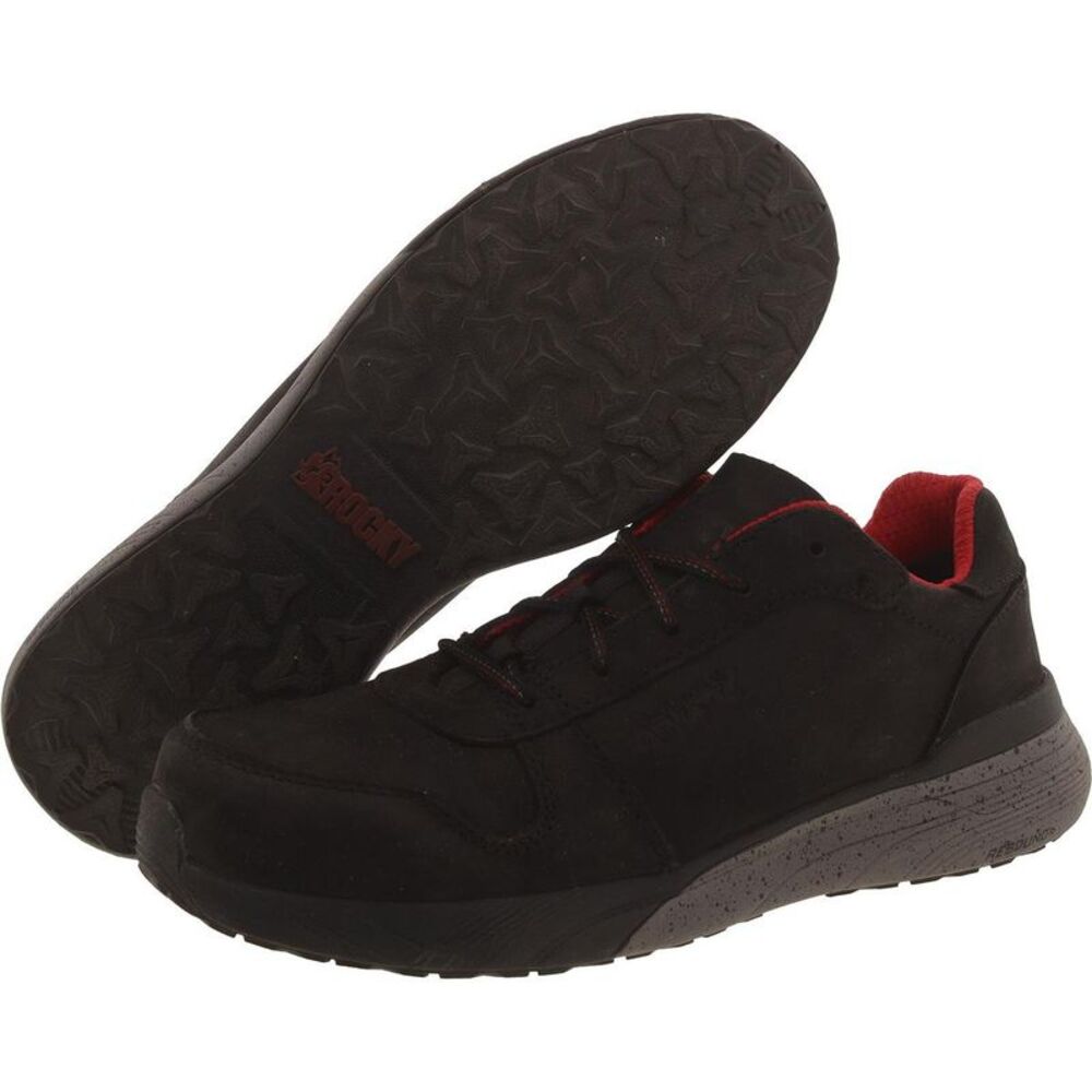 Rocky Mens Industrial Athletix Black Leather Work & Safety Shoes Sneakers Used - Picture 4 of 5